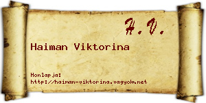 Haiman Viktorina névjegykártya